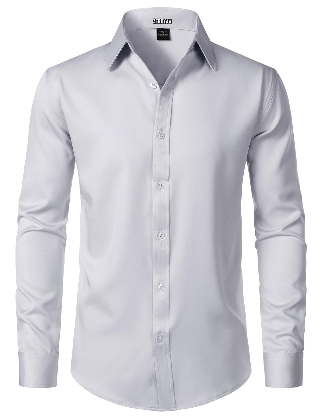 ZEROYAA Men's Wrinkle Free Long Sleeve Dress Shirt Business Casual Modern Slim Fit Button Down Shirts for Wedding and Office