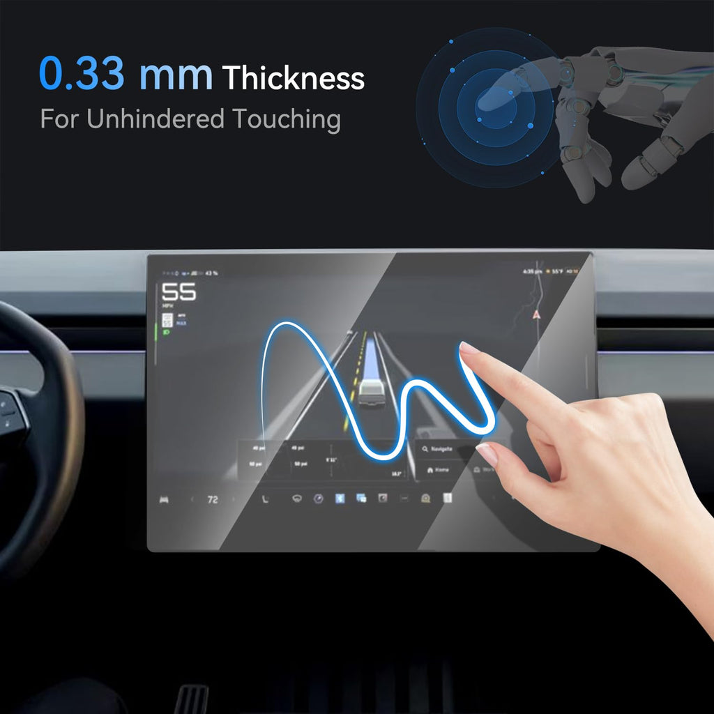8" Rear Screen Protector for Tesla Model Y Juniper/Model 3 Highland, [HD & No-edge Gaps & 9H] Tempered Glass Screen Protector with Alignment Frame for Tesla Model 3/Y Accessories, Glossy