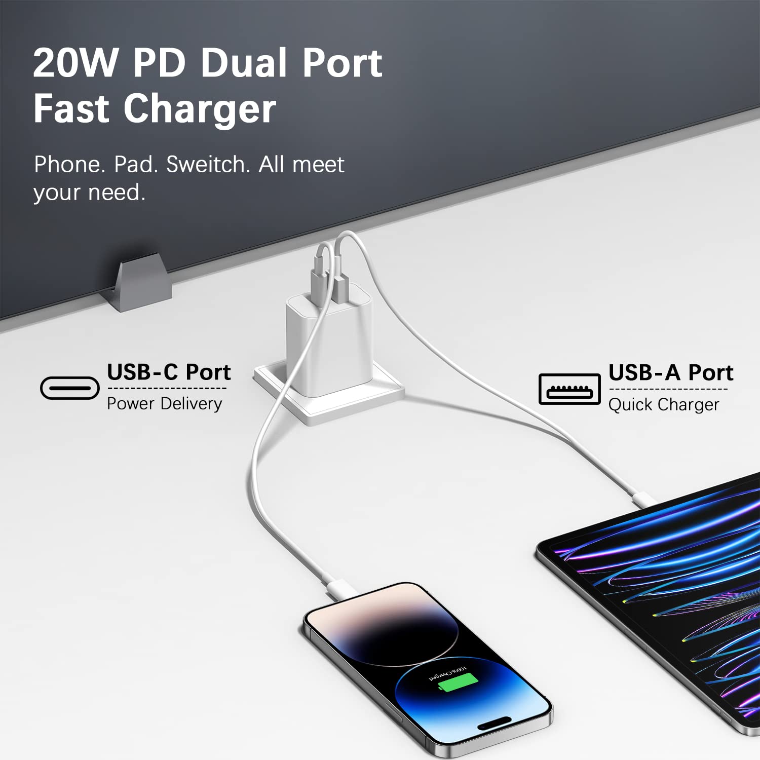 USB C Charger Block Charging Block Type C Charger 20W Wall Chargers 4 Pack for iPhone 16/16 Plus/16 Pro/16 Pro Max/iPhone 15/15 Pro/15 Pro Max/14/13/12 Pro/Samsung//Android(Black)