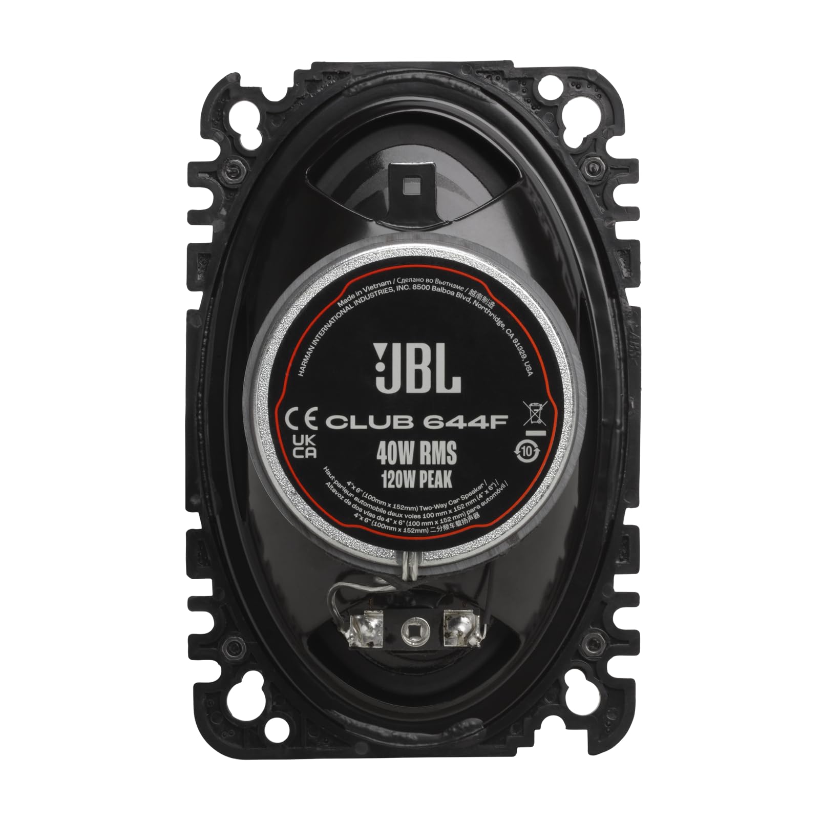 JBL Club 34F - 3-1/2" (87mm) Two-Way Car Speaker, 75 Watts Peak, 25 Watts RMS, Sensitivity (@ 2.83V): 89dB, Frequency Response: 90Hz – 20kHz, Nominal Impedance: 3.0 ohms