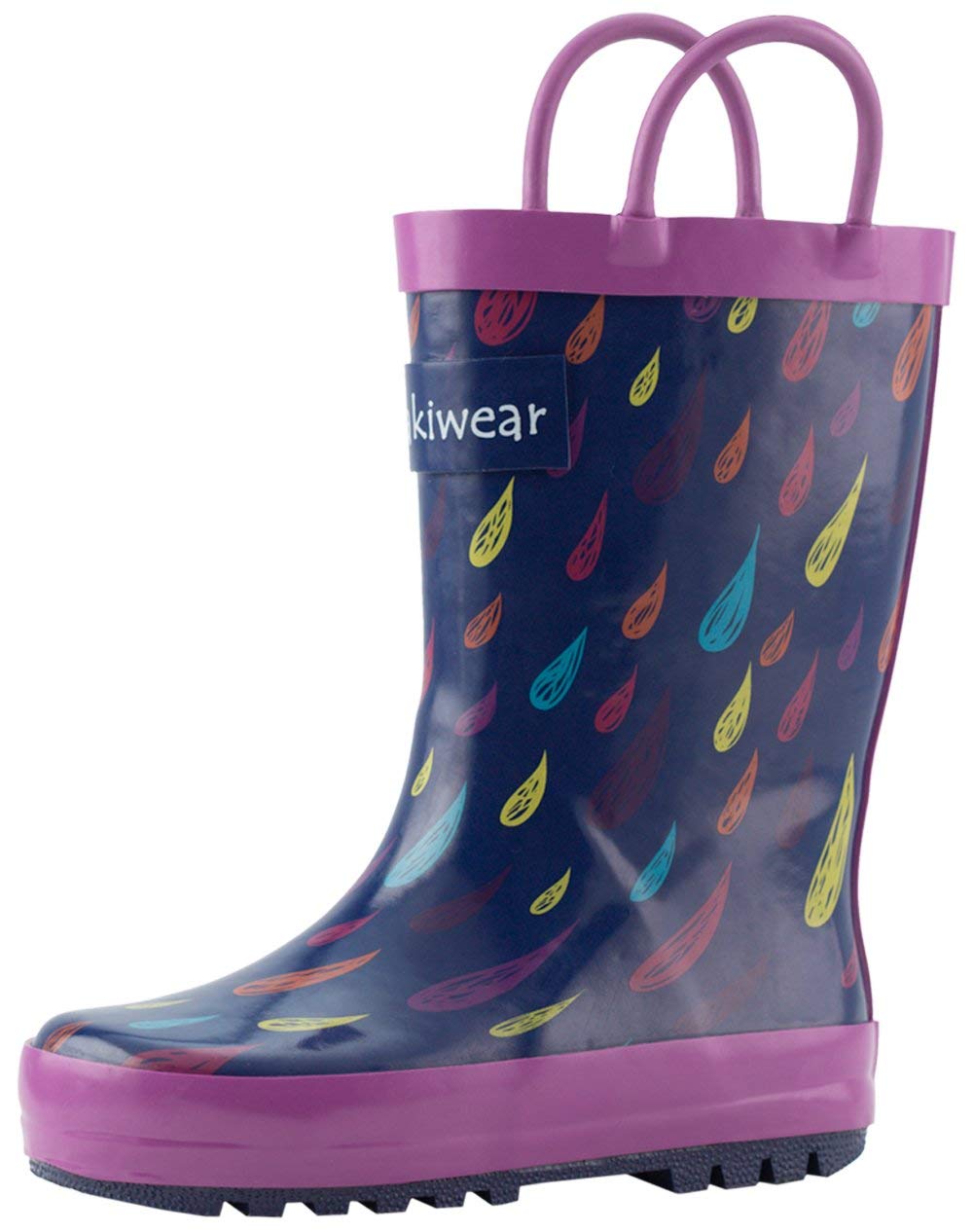 OAKI Toddler Rain Boots - Perfect Kids Rain Boots for Any Weather - Durable Rubber Baby Rain Boots Keep Little Feet Dry, Lightweight Waterproof with Easy-on Handle
