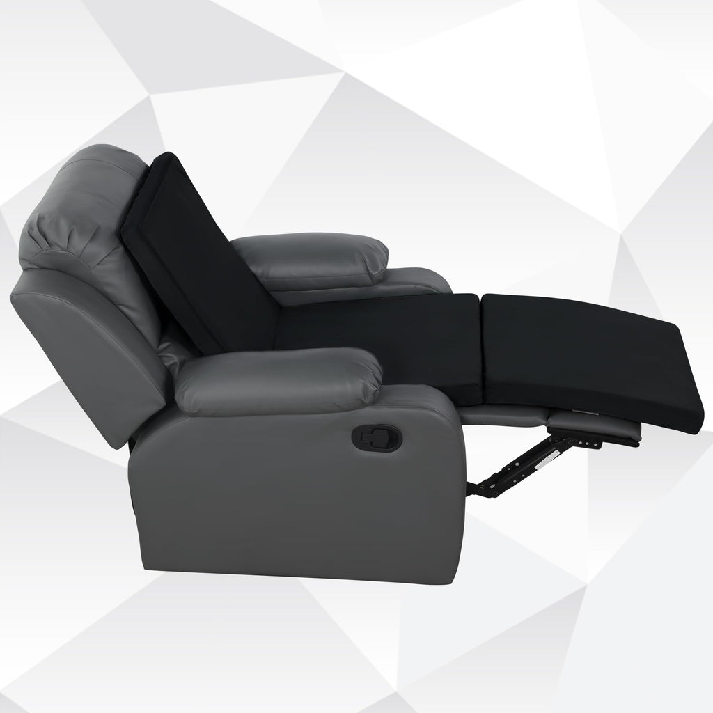HOMBYS 3-in-1 Recliner Seat Cushion with Lumbar Support Pillow & Footrest, Multi-Functional Adjustable Height 2" to 6" for You to Choose, Non-Slip Foam Chair Cushion for Elderly, Black