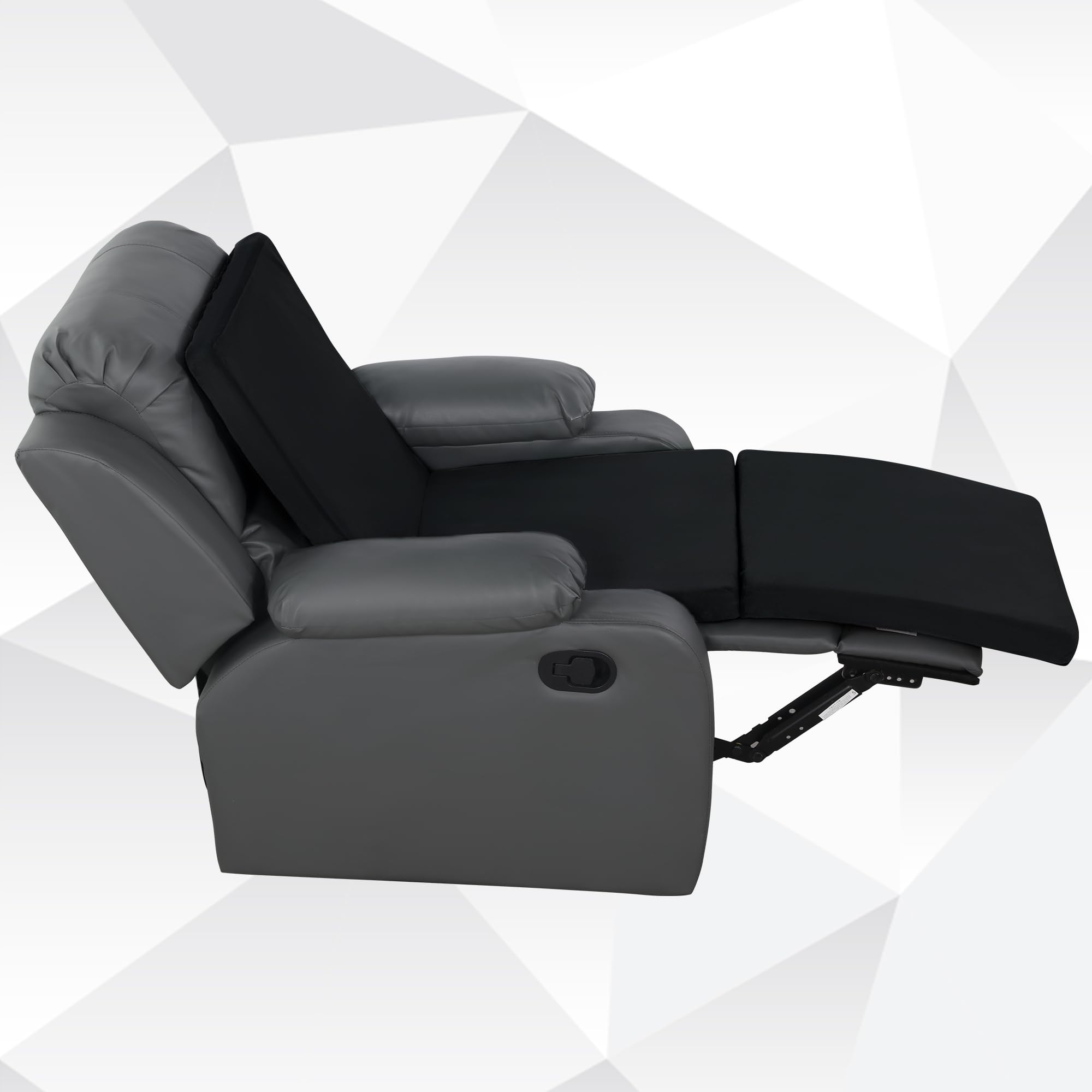 HOMBYS 3-in-1 Recliner Seat Cushion with Lumbar Support Pillow & Footrest, Multi-Functional Adjustable Height 2" to 6" for You to Choose, Non-Slip Foam Chair Cushion for Elderly, Black