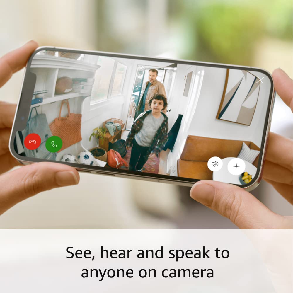 Like-New Ring Indoor Cam, Home or business security in 1080p HD video, Black