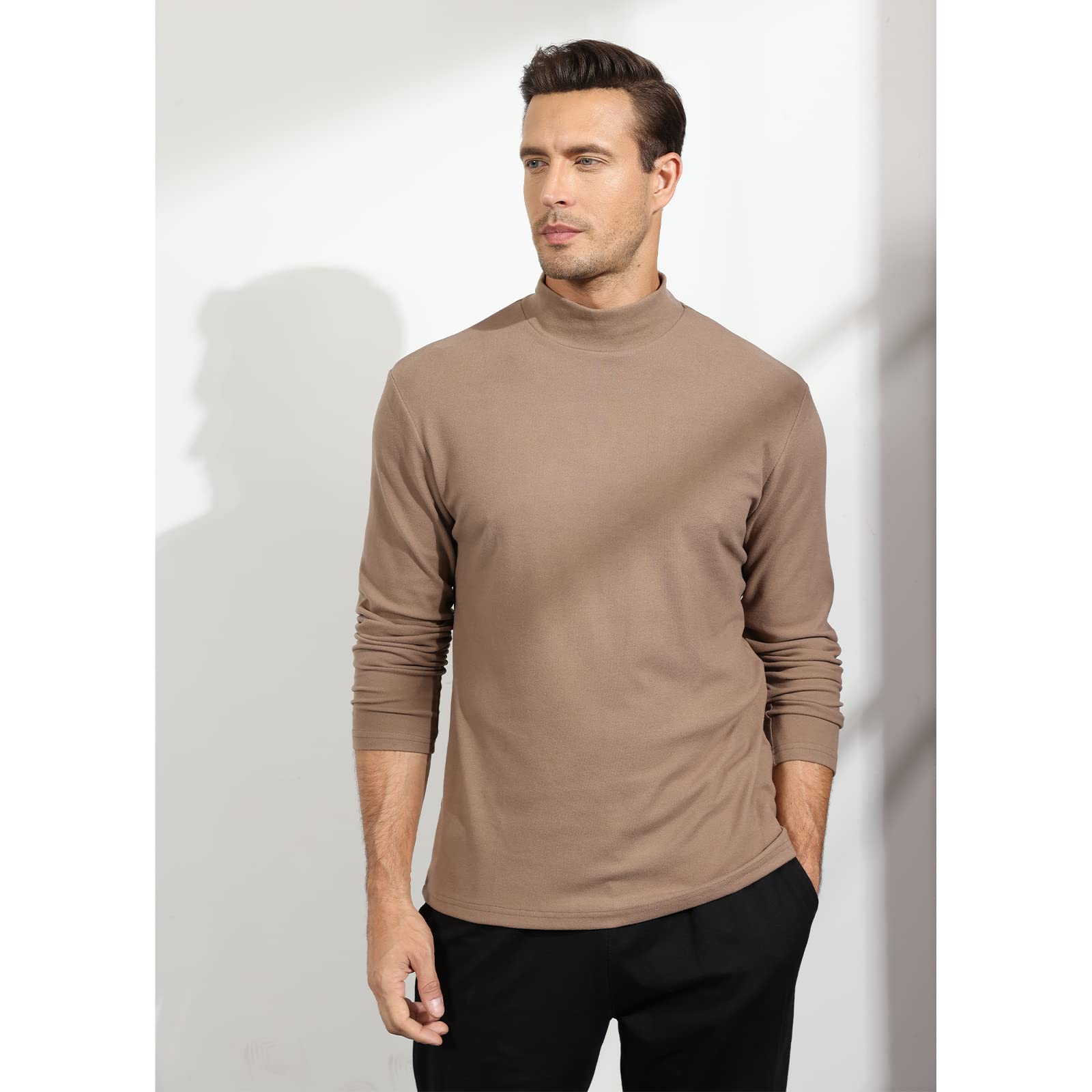 Rela Bota Mens Half Turtleneck Long Sleeve Pullover Basic Designed Undershirt Stretch Slim Fit Sweaters