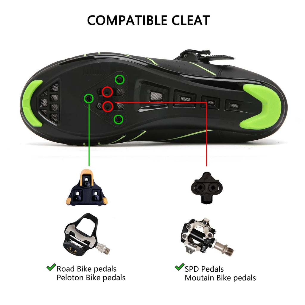 Mens Womens Cycling Shoes Compatible with Peloton Indoor Bicycle Pedals Clip in Road Bike Shoes Pre-Installed with Look Delta Cleats