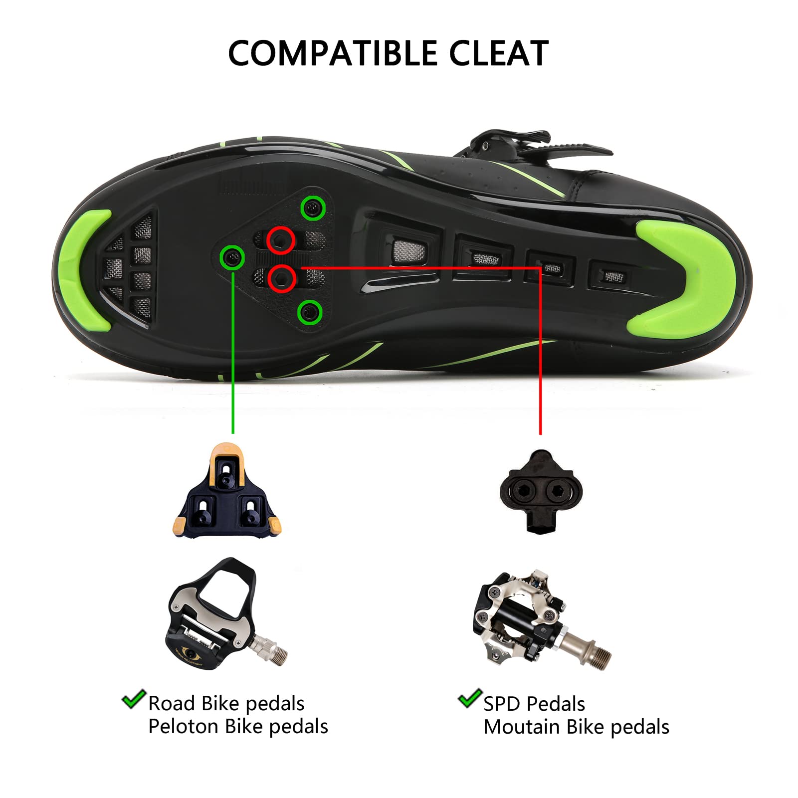 Mens Womens Cycling Shoes Compatible with Peloton Indoor Bicycle Pedals Clip in Road Bike Shoes Pre-Installed with Look Delta Cleats
