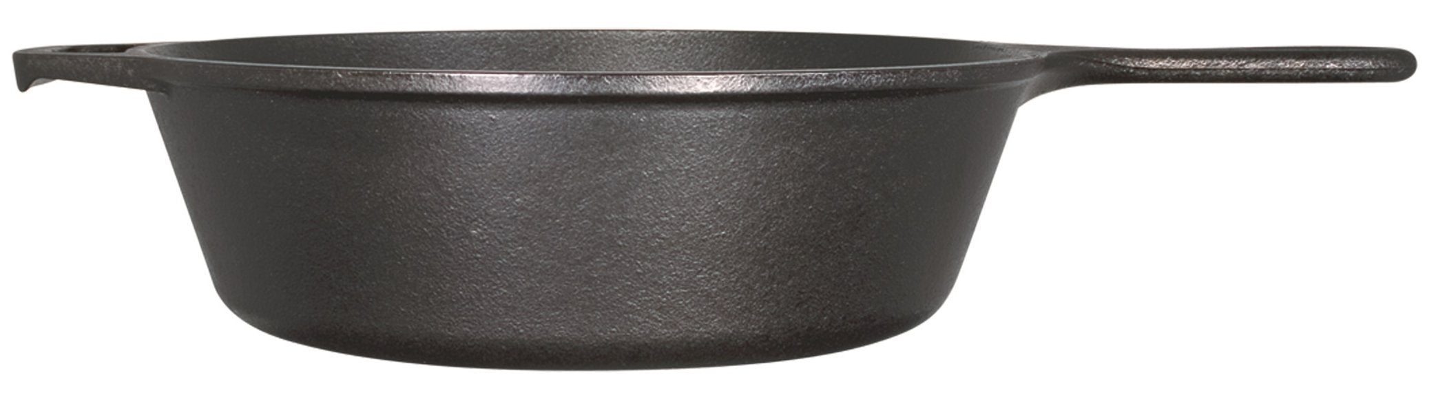 Lodge 3 Quart Pre-Seasoned Cast Iron Deep Skillet - Signature Teardrop Handle & Assist Handle - Use in the Oven, on the Stove or Grill, or Over a Campfire - Use to Sear, Sauté, Bake, Broil, Braise, Fry, or Grill - Black