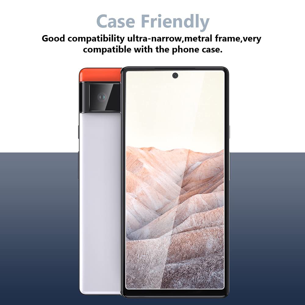TOCOL [3 Pack] Compatible for Google Pixel 6 5G 6.4'' Tempered Glass Screen Protector & Glass Camera Lens Protector, Case Friendly, Anti-Scratch [Alignment Tool] [Fingerprint Unlock]