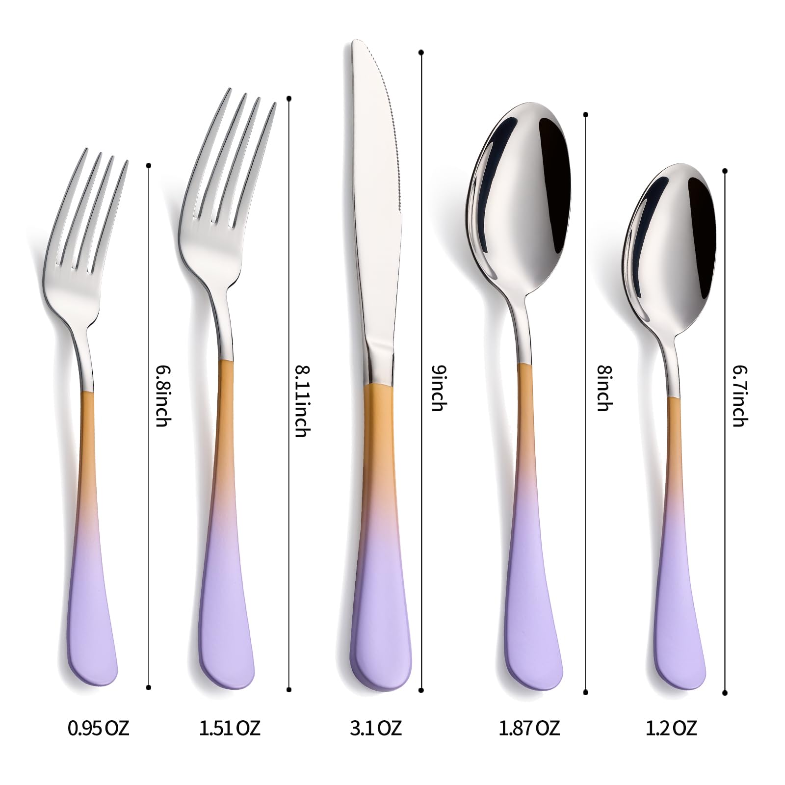 20-Pieces Blac and Pink Silverware Sets for 4,Pink Handle Stainless Steel Cutlery Set, Include Forks Spoons and Knives Set, Dishwasher Safe Utensil Sets for Home Restaurant