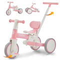 Toddler Bike with Push Handle,Tricycles for 1 to 3 Years Old, Toddler Tricycle with Push Handle for Boy Girl, Baby Balance Bike with Adjustable Seat Height and Removable Pedal (Black)