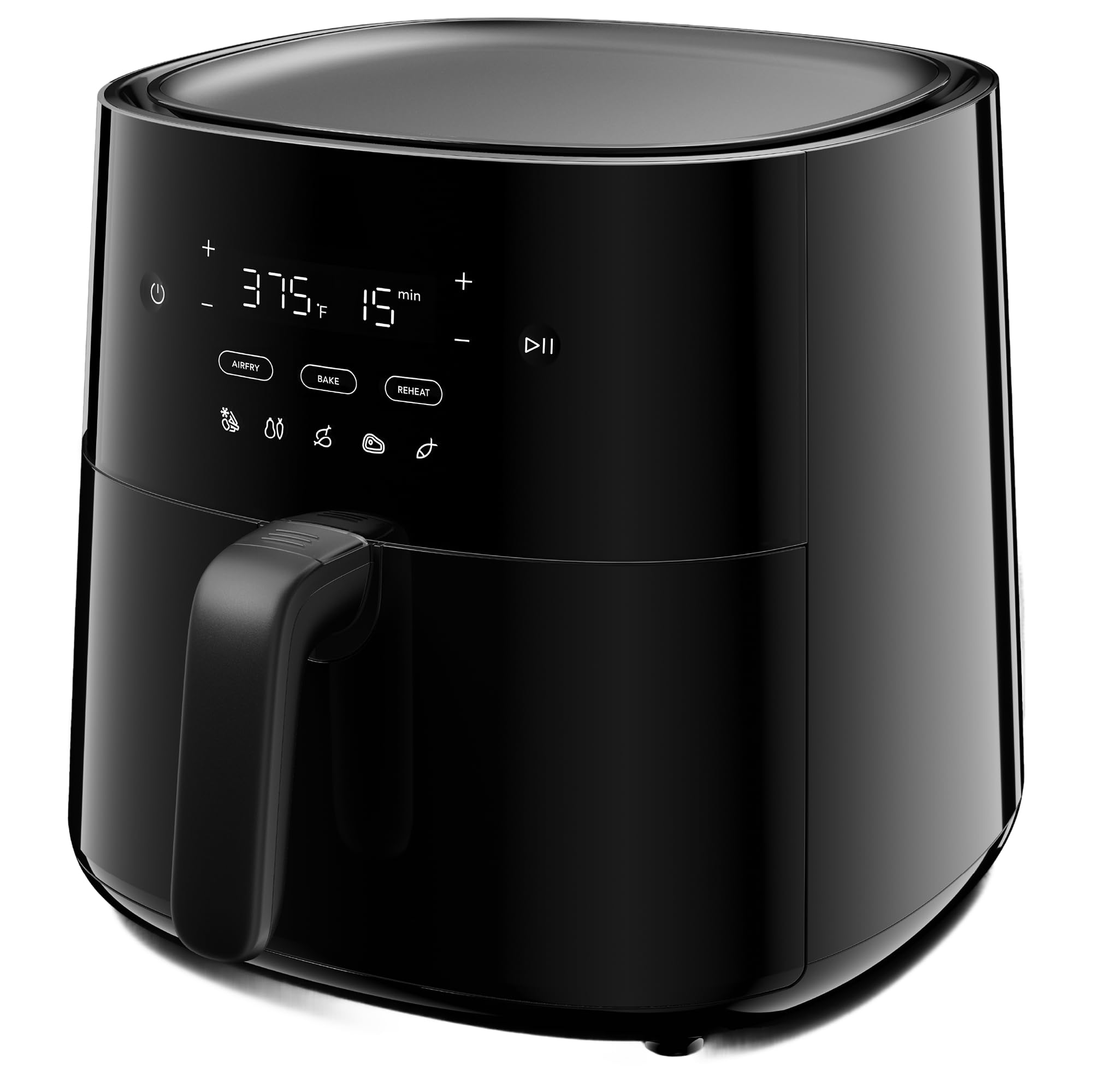 Frigidaire 3-in-1 Air Fryer, Large 5.3 QT Capacity, Digital Display, 3 Cooking Modes, 5 Recipe Presets, Automatic Shake Reminder, PFAS-Free Cooking Surfaces, Black