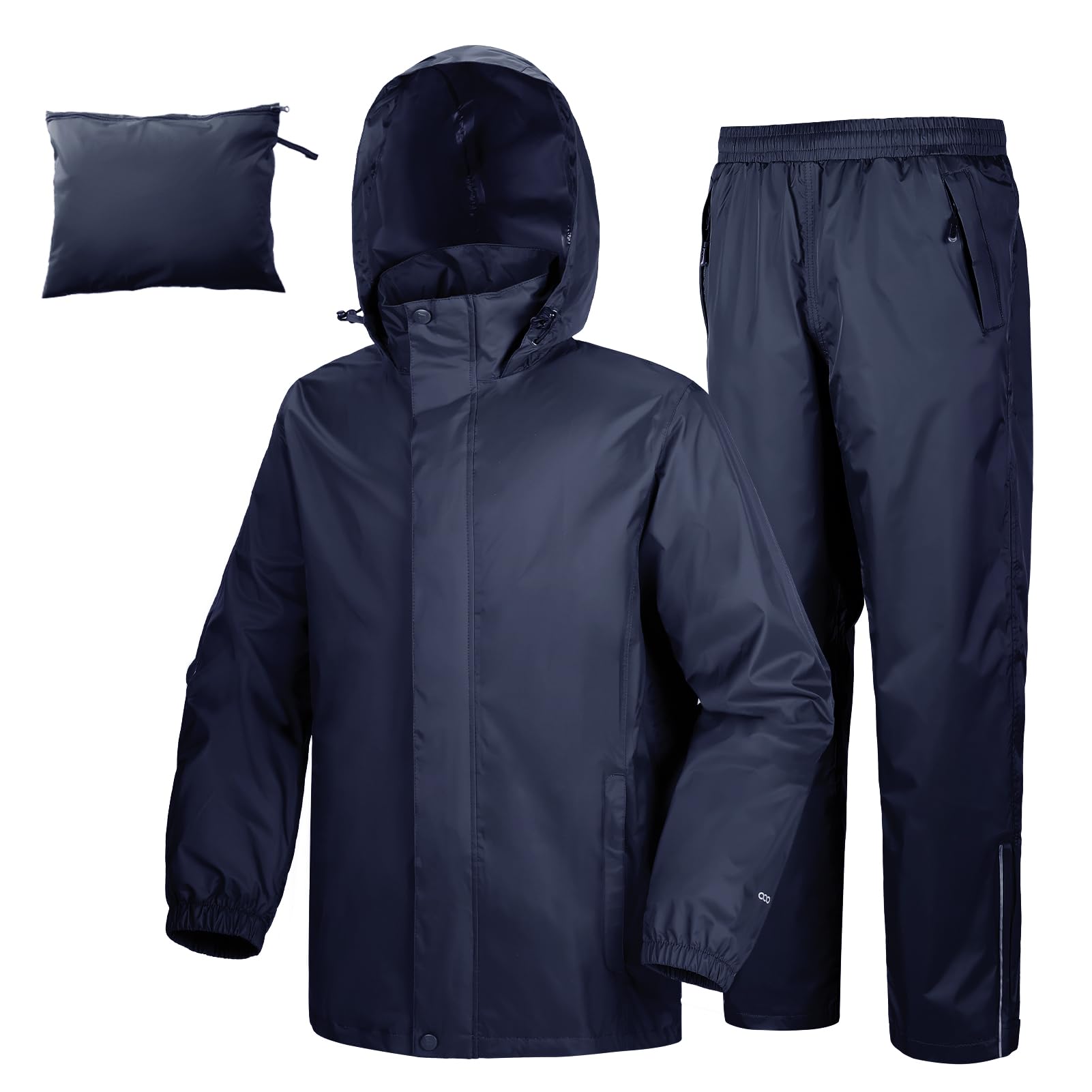 33,000ft Men's Rain Suit Packable Waterproof Lightweight Rain Gear for Golf Hiking Cycling 2 Pieces(Rain Jackets and Pants)