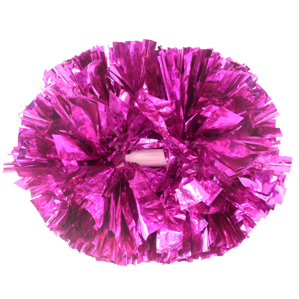 Lovecheer 2PCS/6PCS Metallic Pom Poms Cheerleading with Baton Handle Cheer Pompoms for Kids Adults Team Sports Spirit Party Cheering