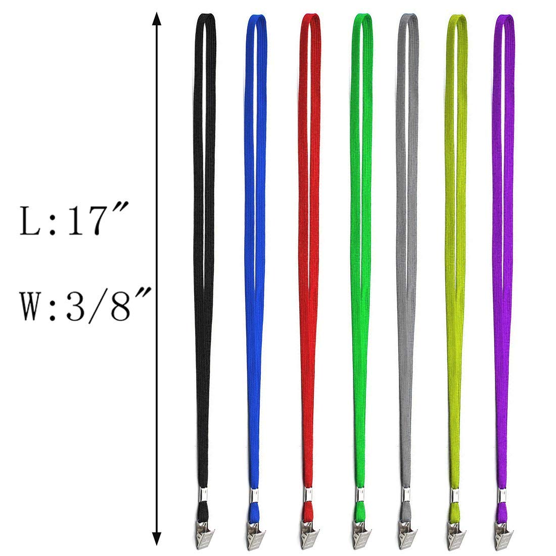 Bird Fiy Black Lanyards 100 Pack Bulk Badge Lanyards with Clip Neck Flat Lanyard with Badge Lanyard Bulldog Clip