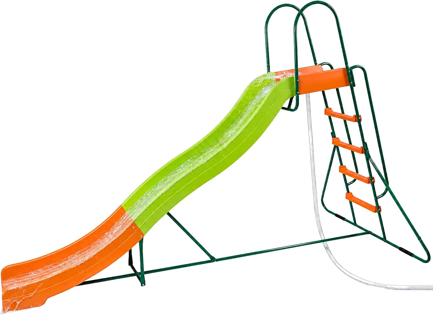 PLATPORTS Extra Large 10 Ft Water Slide for Kids, Indoor & Outdoor – Freestanding Wave Slide Converts to Water Slide via Hose Connector, Hose Clamps Included, Backyard Lawn Summer Fun, Ages 3 to 10