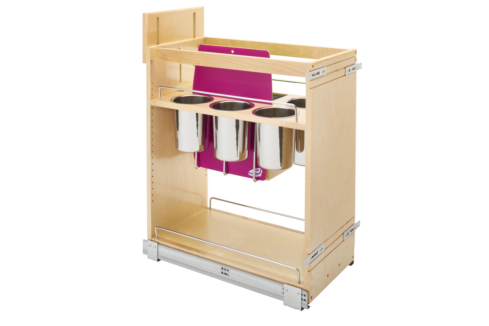 Rev-A-Shelf Wood Base Cabinet Knife Block Pullout Organizer w/Soft-Close