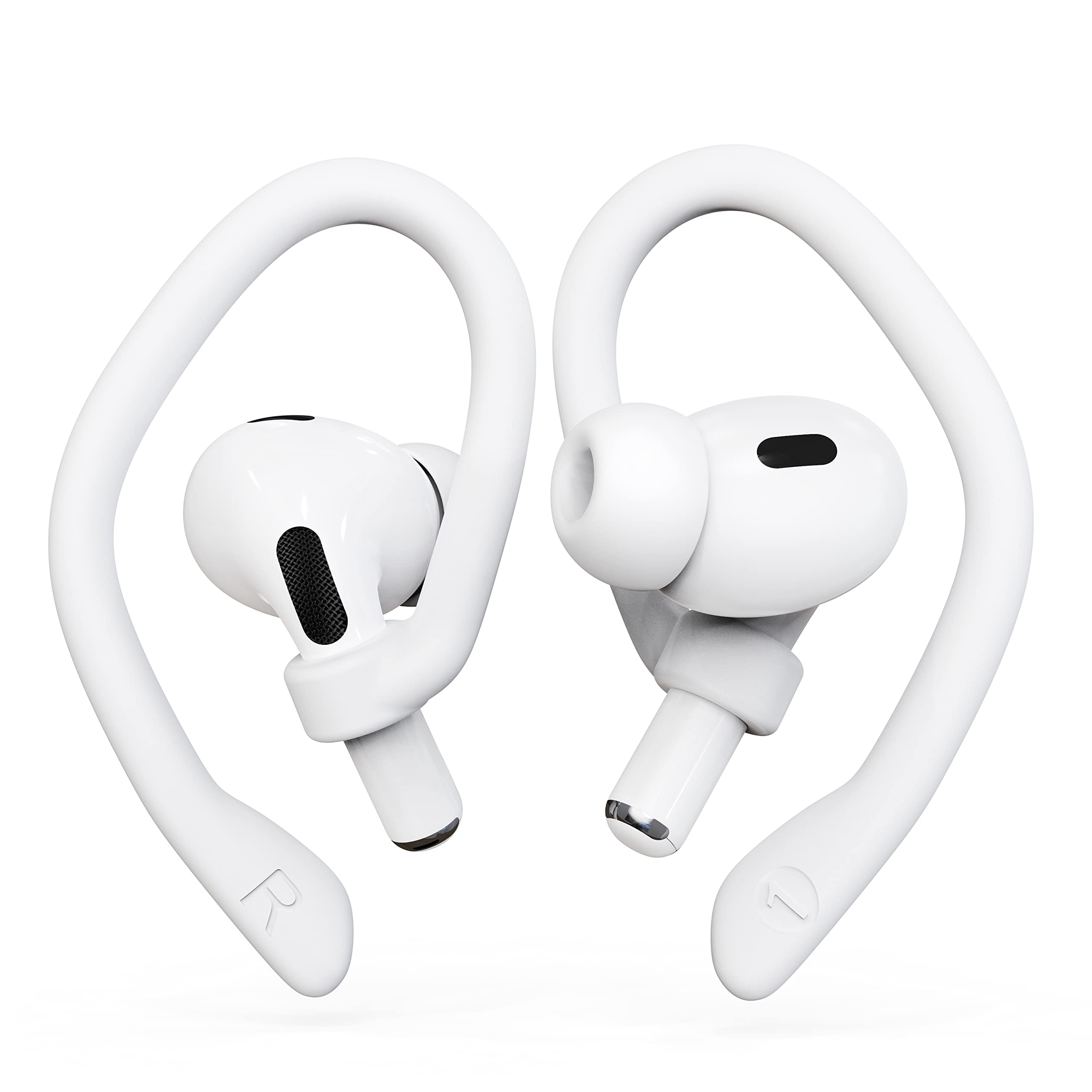 Ear Hooks 2 Pairs for AirPods Pro 2 & 1, AirPods 4 & 3, Anti-Slip Comfortable Fit, Ergonomic Design, Accessories (Small, Black)