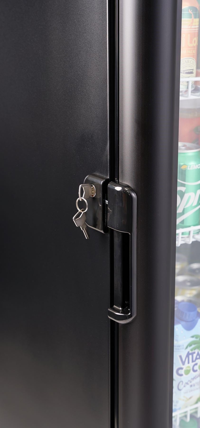 PremiumLevella PRF37DX Glass Door Display Refrigerator 3.1 cu ft Commercial Beverage Cooler Merchandiser - Black