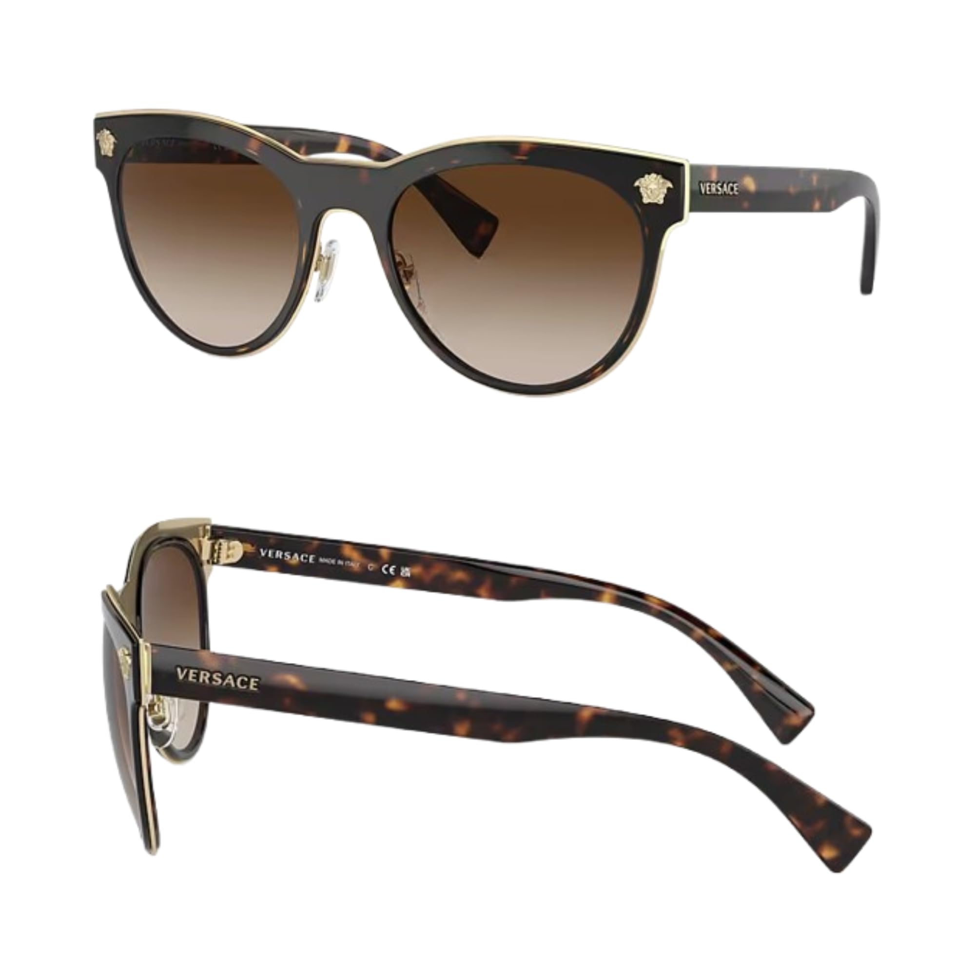 VERSACE VE2198 Phantos Shape Metal Sunglasses 54mm