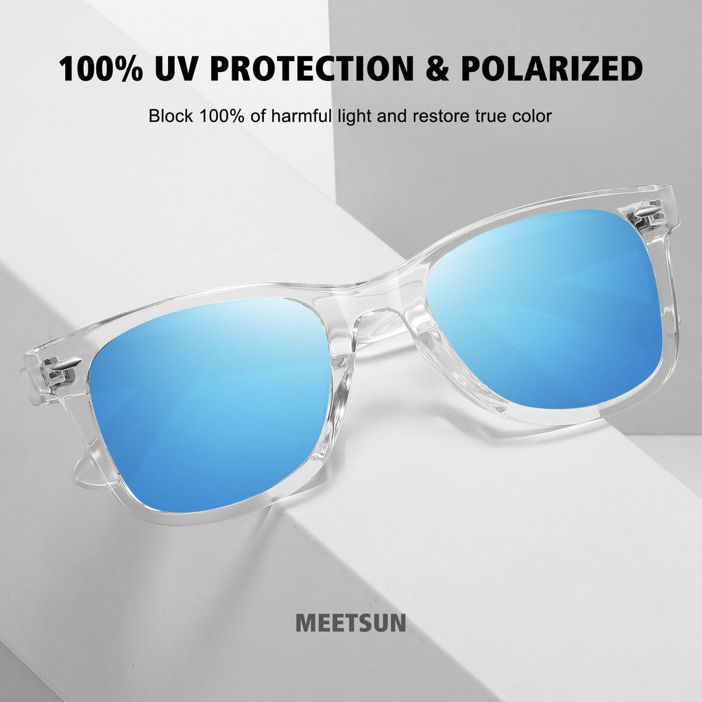 MEETSUN Retro Polarized Sunglasses for Women Men Classic Mirror Lens Driving Trendy Sun Glasses UV Protection (3 Pack)