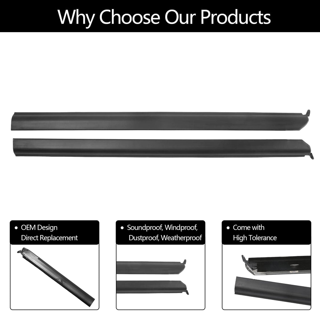 Window Trim Seal, Compatible with 1996-2002 Toyota 4Runner 4-Door, Window Molding Weather Stripping Belt Set, 68161-35010, 68162-35010, 68163-35010, 68164-35010, Door Weatherstrip Rubber Moulding 4PCS