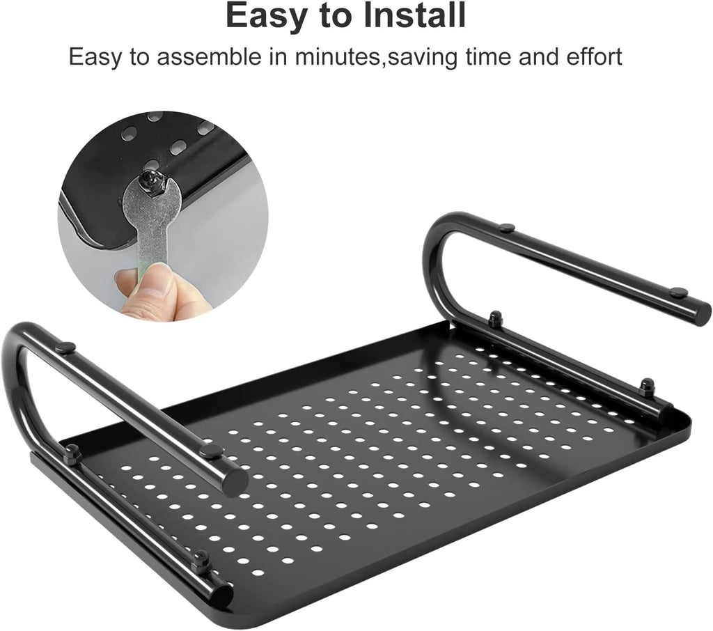suptek Clamp-on 32 Inch Dual Monitor Desk Mount Riser Shelf Computer Stands for 2 Monitor,Laptop,Printer, Notebook,32.2” x 7.8” x 5.7”