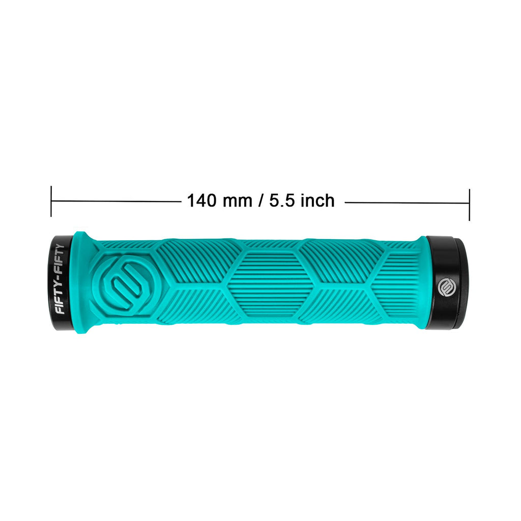 FIFTY-FIFTY Double Lock-On Mountain Bike Grips, Bicycle Handlebar Locking Grips, Non-Slip MTB Handle