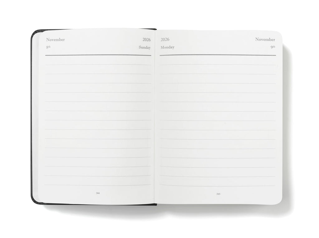 Wykeham's Executive 2026 Daily Journal Planner – US Public Holidays & Format – Customization Available (Brown, 6" x 4.5")