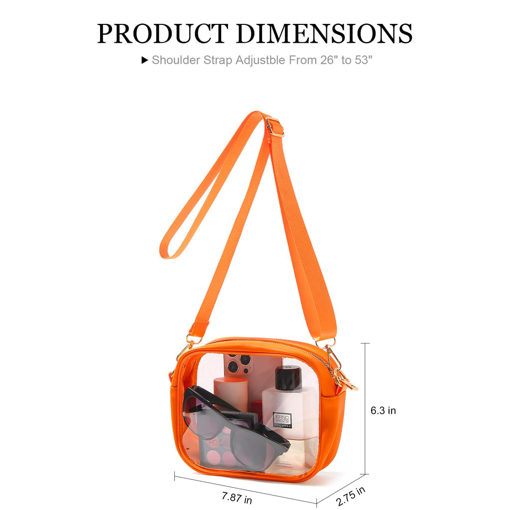 TOBVZOO Clear Bag Stadium Approved, Crossbody Transparent Bag for Concerts Sports Events, Purses for Men & Women