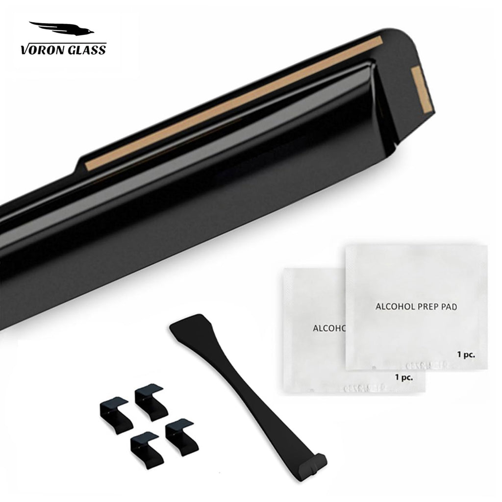 Voron Glass in-Channel Extra Durable Rain Guards for Trucks Chevrolet (Chevy) Silverado/GMC Sierra 2014-2018 Crew Cab, Window Deflectors, Vent Window Visors, 4 Pieces - 220009