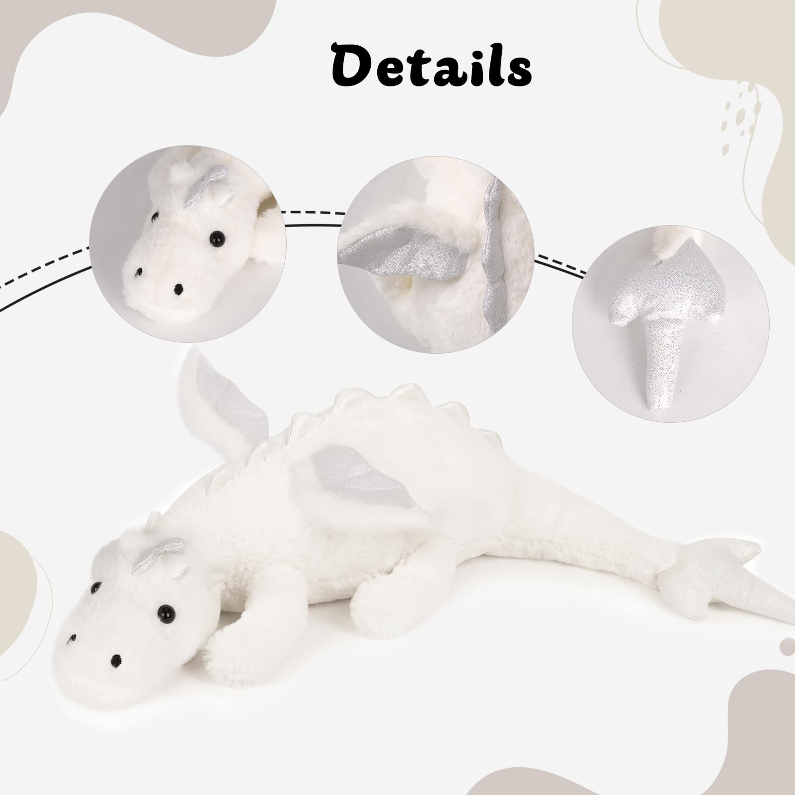 YOUBLEK 27.5 in 2Lb Weighted Stuffed Animals,Cute Plush Dragon,Weighted Stuff Dinosaur Toy for Kids Adult Gift or Decoration