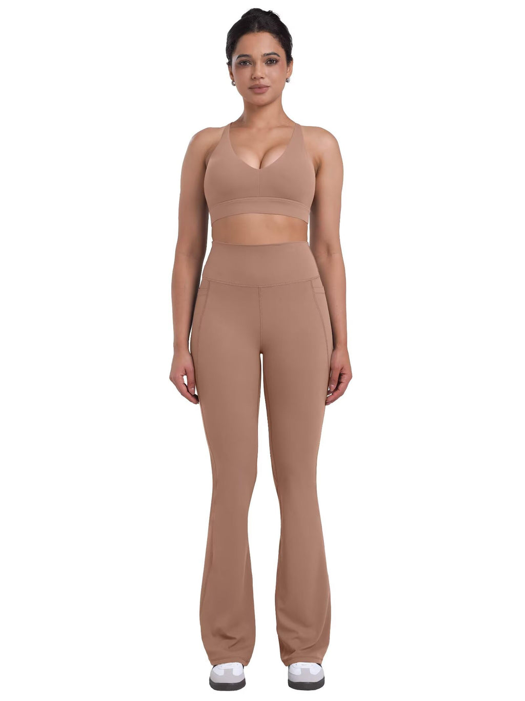 Sunzel Women Mini Flare Leggings with Pockets Breathable Bootcut Yoga Pants | Mini Flare, Buttery Soft, High Stretchy, High Waisted Tummy Control, Gym Clothes, Workout Casual Dance