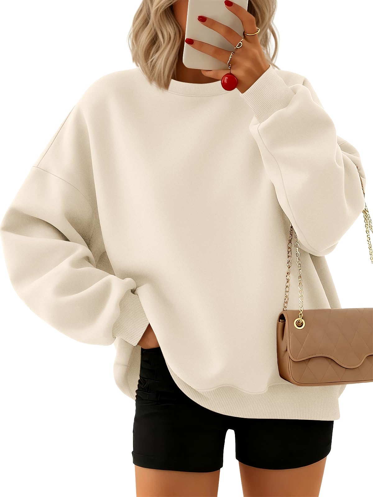 Trendy Queen Sweatshirts for Women Hoodies Oversized Crewneck Tops Sweaters Comfy Fall Winter Outfits Clothes 2026 Fashion