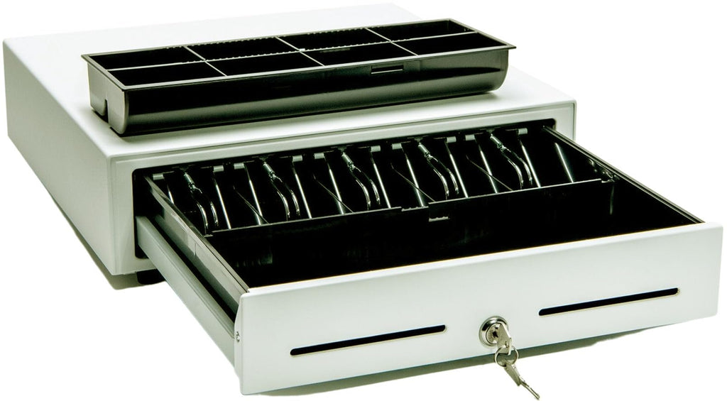 Star Micronics CD3-1616 5 Bill / 8 Coin Value Series Cash Drawer with 2 Media Slots and Included Cable (16" x 16") - Black