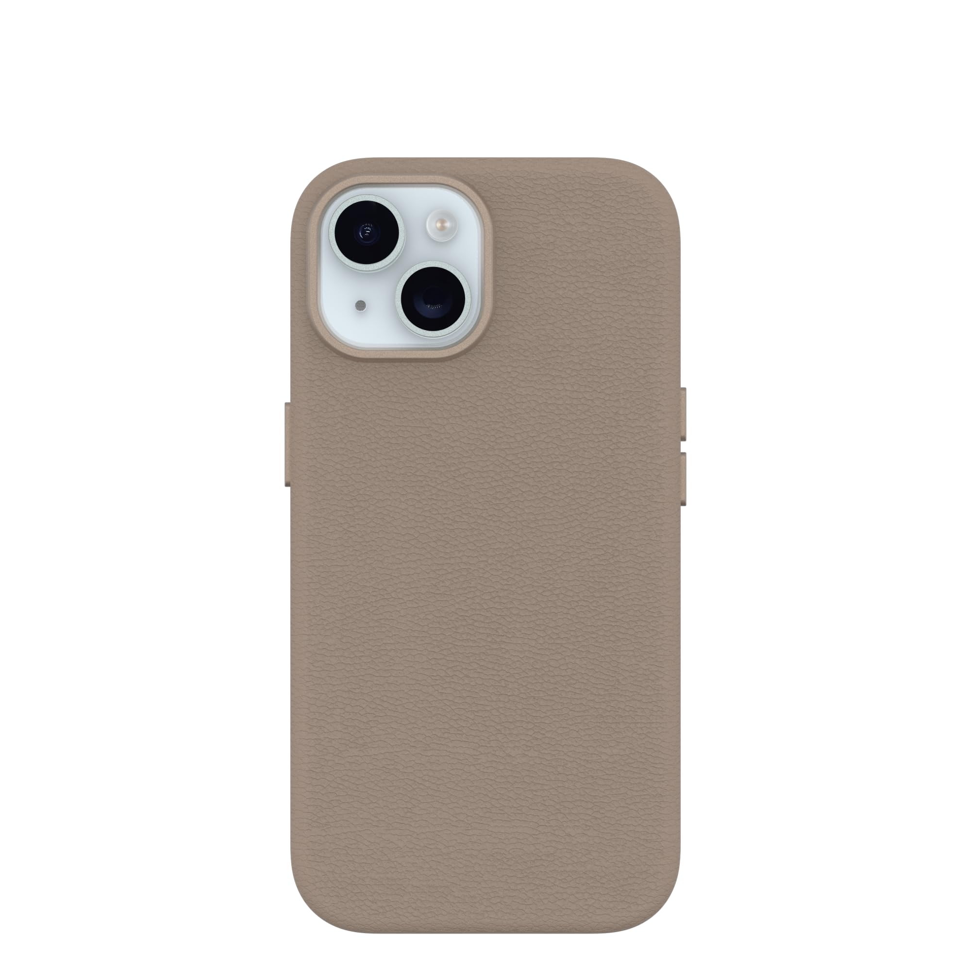 OtterBox iPhone 15 Symmetry Series Cactus Leather for MagSafe - Noir ASH (Black), Slim, Premium, Protective iPhone Case