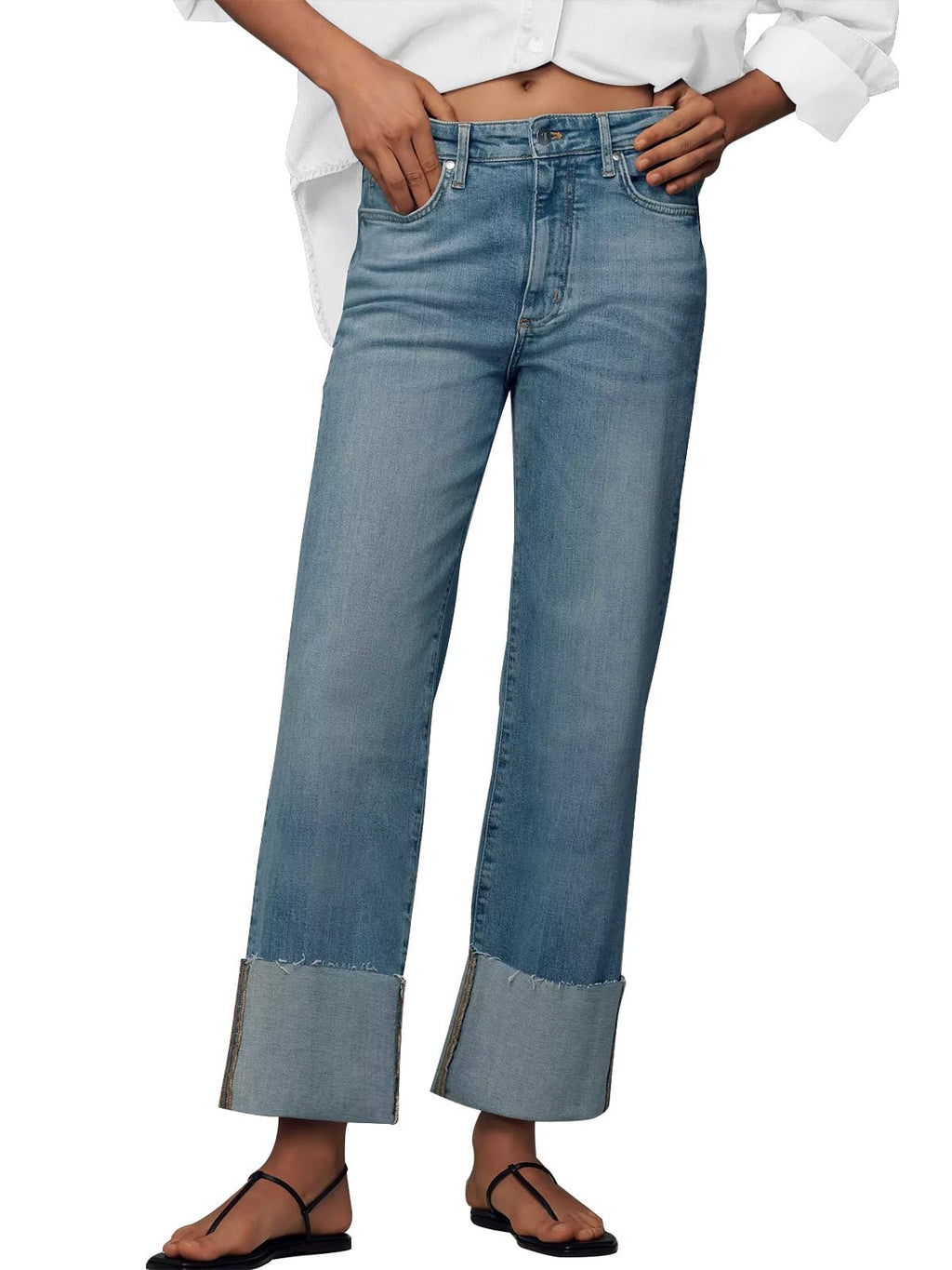 KUNMI Jeans for Women Wide Leg Baggy High Waist Boyfriends Straight Leg Stretchy Denim Pants Trendy Fall 2025