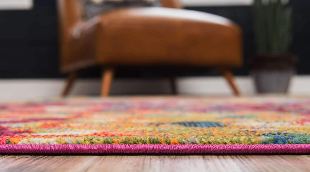 Unique Loom Jardin Collection Colorful, Vibrant, Abstract, Modern Area Rug (2' 0 x 3' 0 Rectangular, Multi/ Blue)