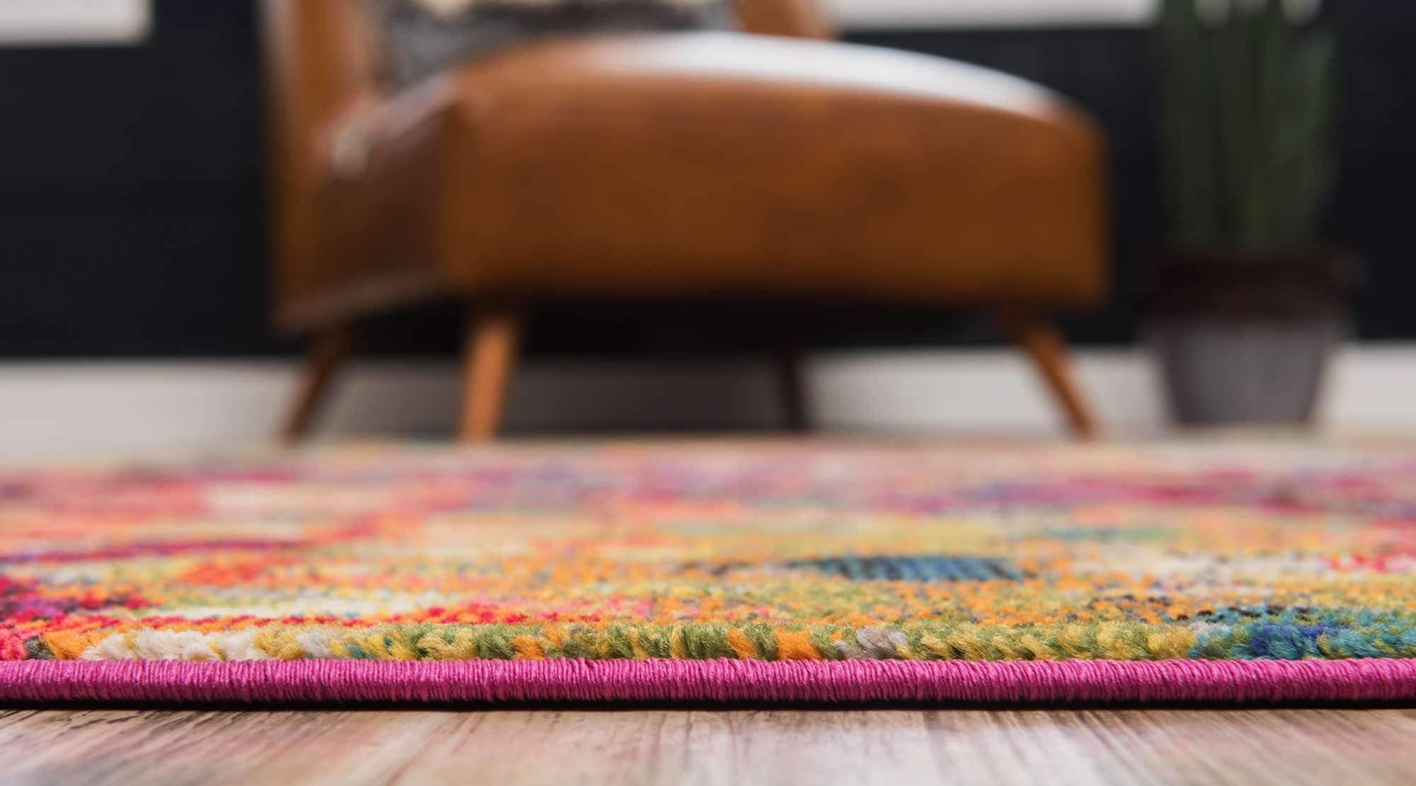 Unique Loom Jardin Collection Colorful, Vibrant, Abstract, Modern Area Rug (2' 0 x 3' 0 Rectangular, Multi/ Blue)