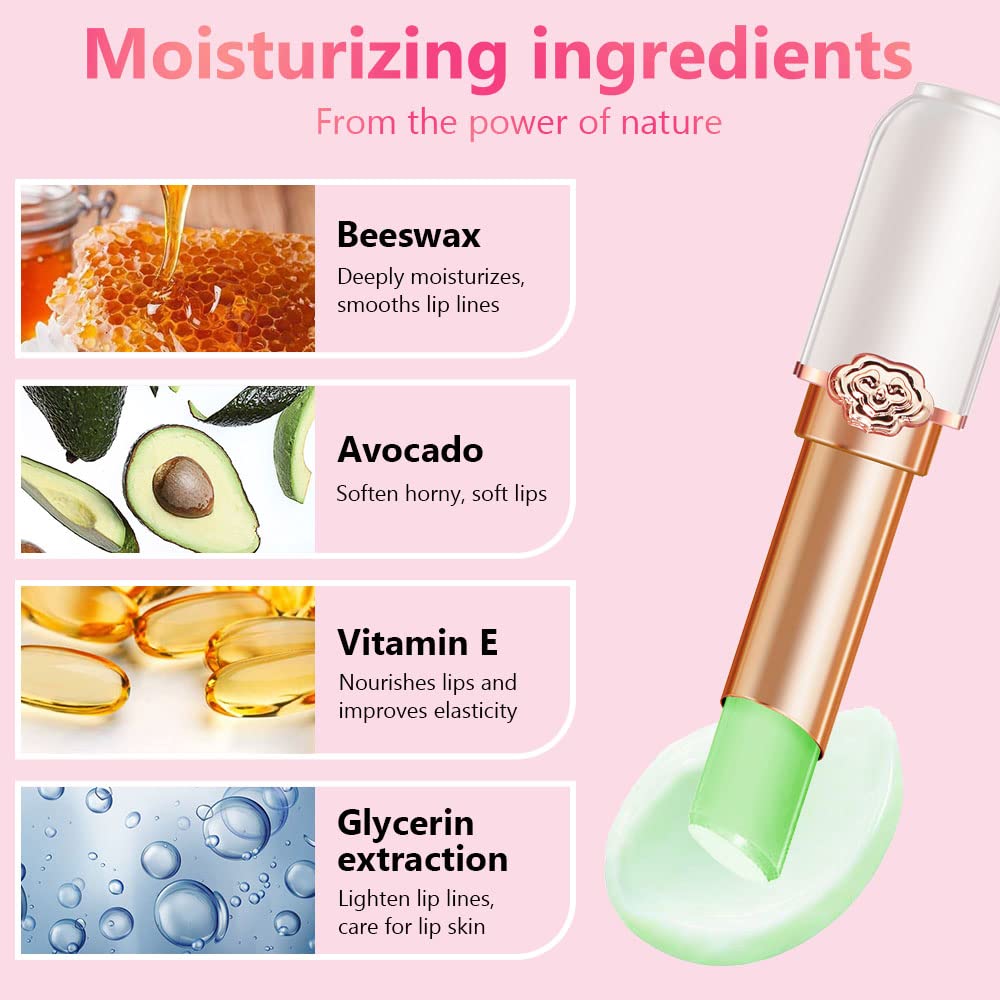 evpct 2Pcs Blueberry Tinted Lip Balms PH Lip Color Changing Lipstick Balm Stain Gift Set Queen for Women Girls Korean Mood Long Lasting Color Change Light Pink Lipstick Lip Tint Plumper Gloss