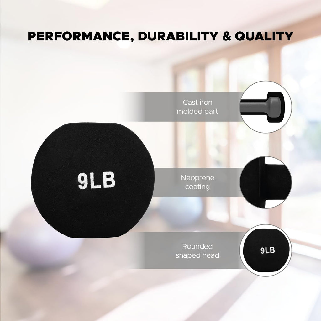 FUXION Neoprene Dumbbell Hand Weights, Sets of 2 Hexagon Non-Slip Weights for Home Gym Yoga Pilates Workout