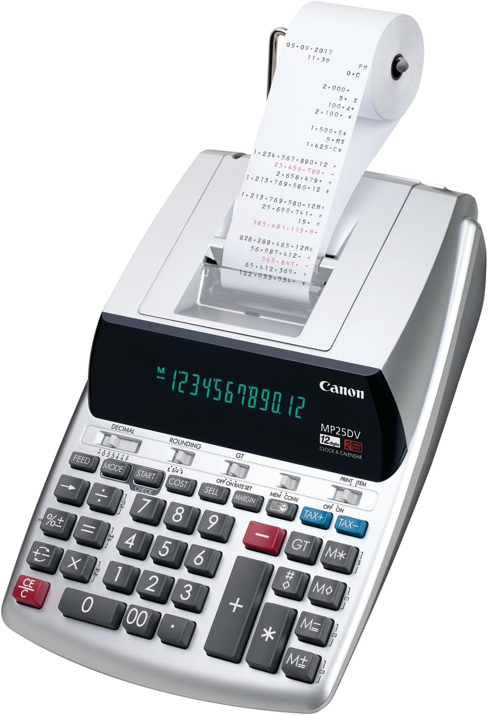 Canon Office Products 2202C001 Canon MP25DV-3 Desktop Printing Calculator with Currency Conversion, Clock & Calendar