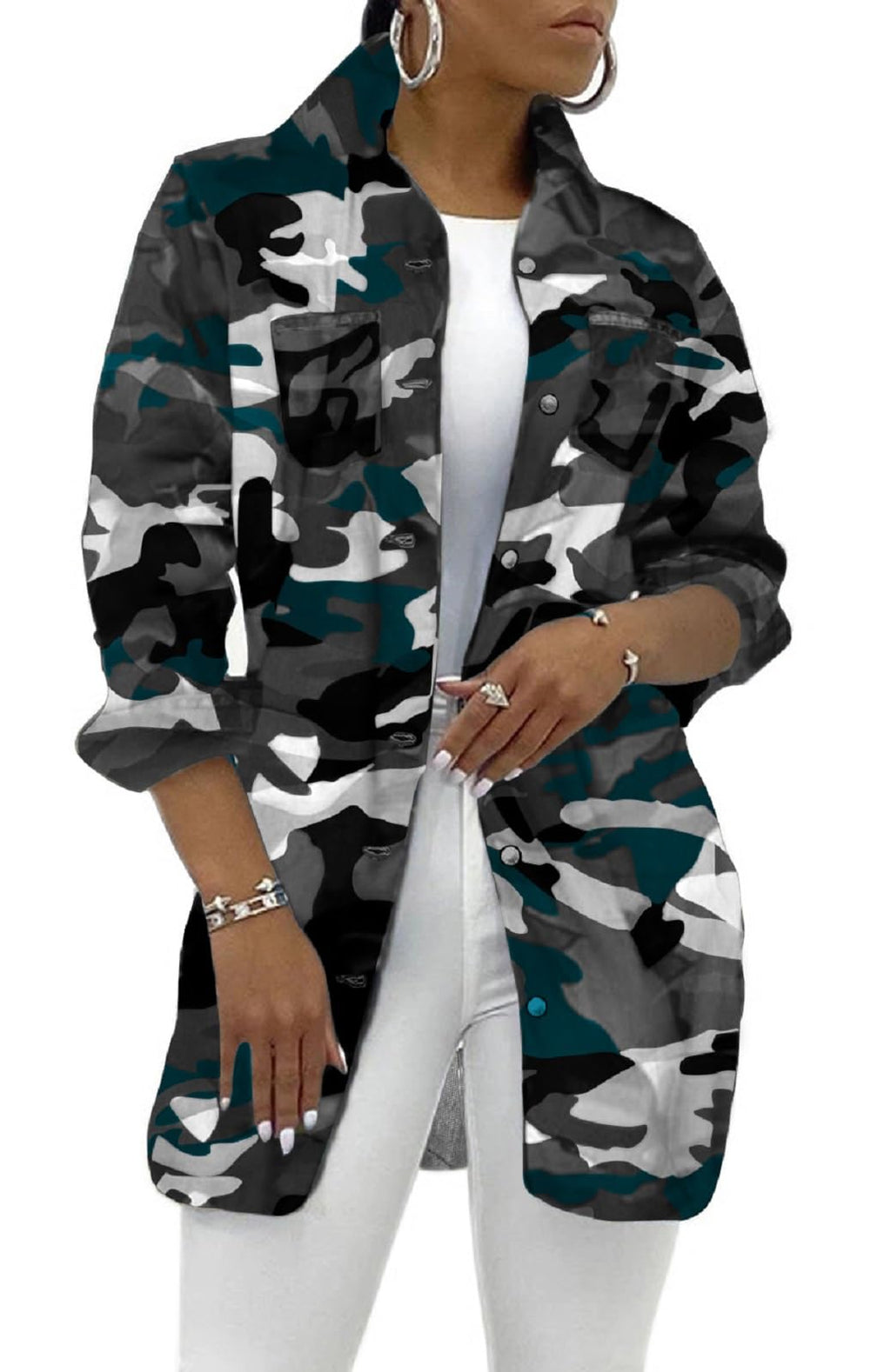 SeNight Women's Jean Jacket Long Sleeve Classic Distressed Fray Hem Tassels Denim Trucker Jackets