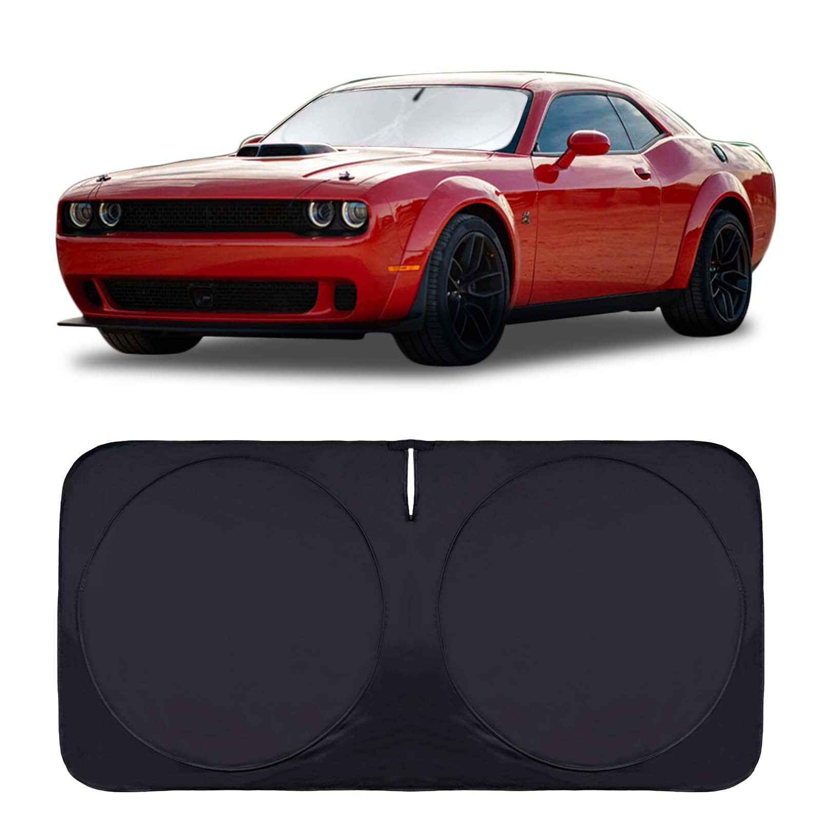 Custom Fit Rivian R1T Windshield Sunshade for 2022-2023 2024 2025 Rivian R1S/R1T Accessories Front Window Sun Shades Shield Cover for Windshield Foldable 210T Sun Visor Protector Blocks UV Ray