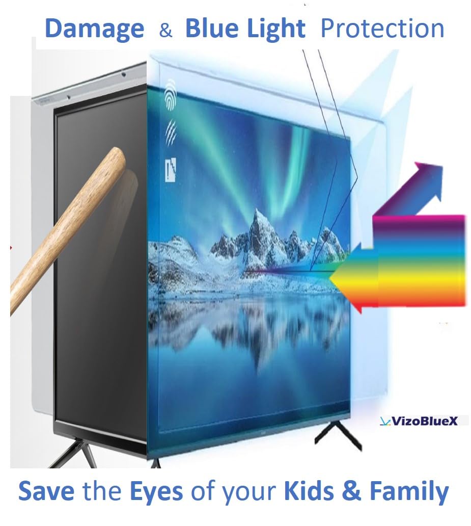 VizoBlueX - 14 inch Diagonal Blue Light Blocking Screen Protector Filter. Panel LED PC All Laptop Anti-UV Eye Protection Panel Cover - Hanging Type Fits Apple MacBook Pro 14 (W 12.4" X H 7.9")