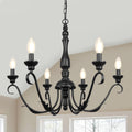 6-Light Farmhouse Chandeliers for Dining Room, 23.62'' Vintage Brass Gold Chandelier, Adjustable Rustic Metal Hanging Pendant Light Fixture for Kitchen Island Entryway Foyer Bedroom Hallway