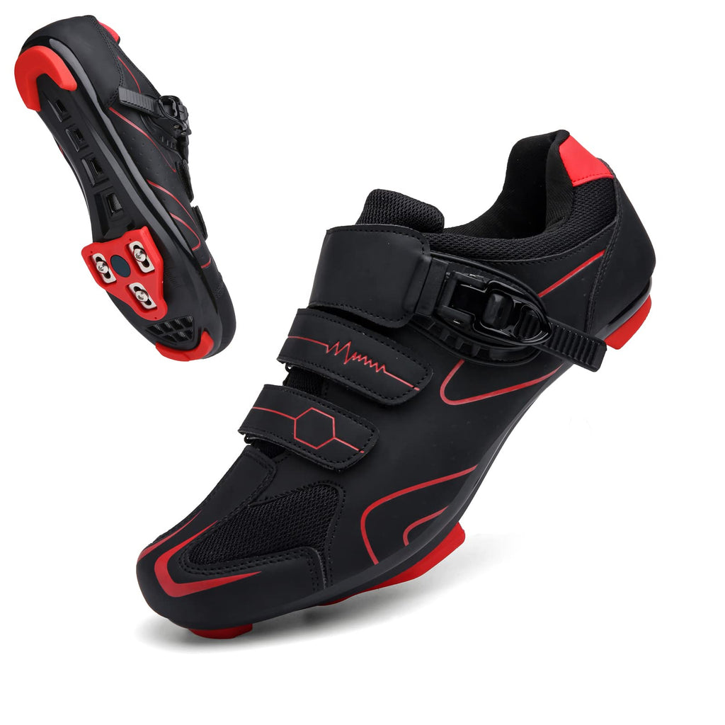 Mens Womens Cycling Shoes Compatible with Peloton Indoor Bicycle Pedals Clip in Road Bike Shoes Pre-Installed with Look Delta Cleats