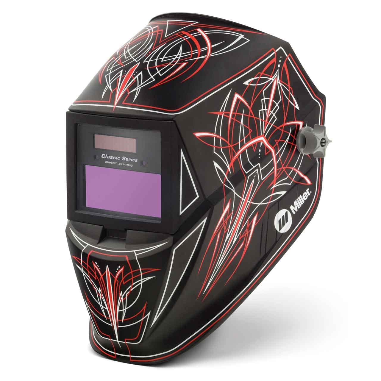 Miller Classic Series Auto-Darkening Welding Helmet - Professional TIG/MIG Welding Mask with ClearLight Technology, High Definition Optics, Variable Shade 8-13, Comfortable Headgear, Black