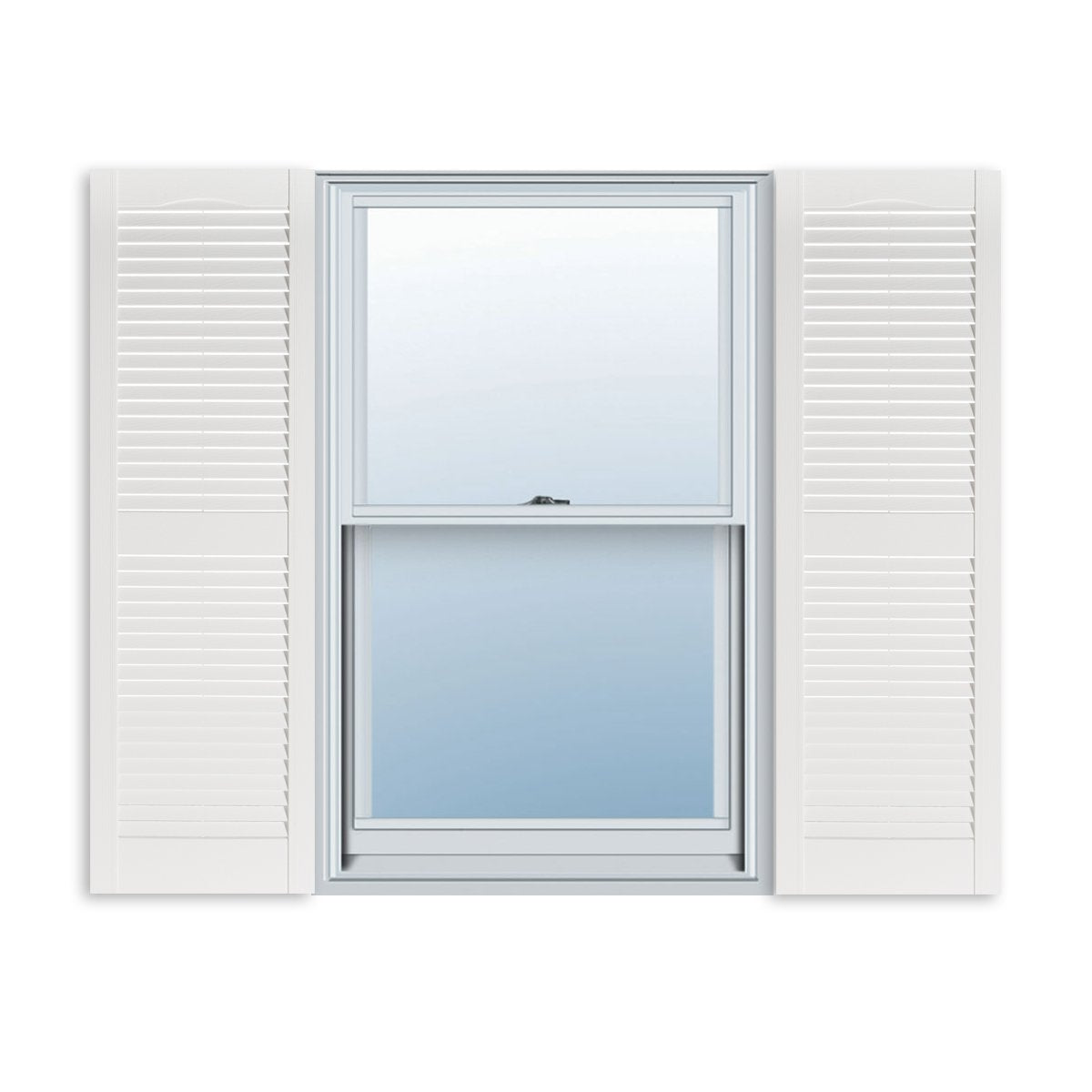 Exterior Solutions Standard Louver Exterior Vinyl Window Shutters, Black (Pair), 15 Inch x 35 Inch