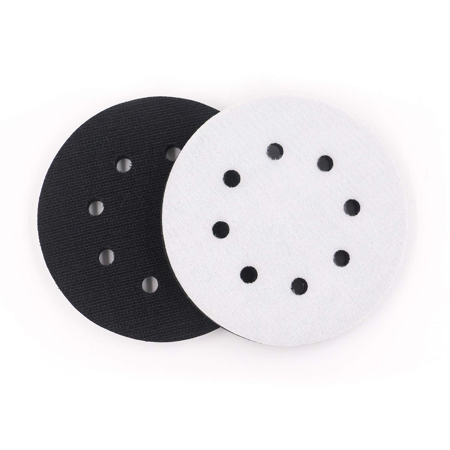 5 Pack 5 Inch 8 Holes Soft Density Interface Pads Hook and Loop 5" Sponge Cushion Buffer Backing Pad (Set of 5)